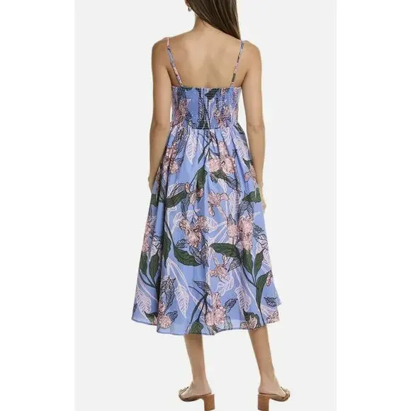 Anthropologie Hutch Sleeveless Drop-waist Midi Dress In Peri Inked Iris - Picture 2 of 7